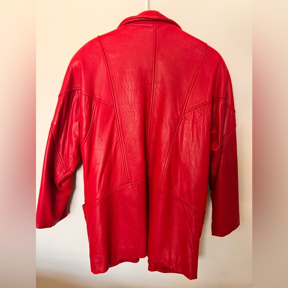 Red leather Outerwear - Picture 3 of 6